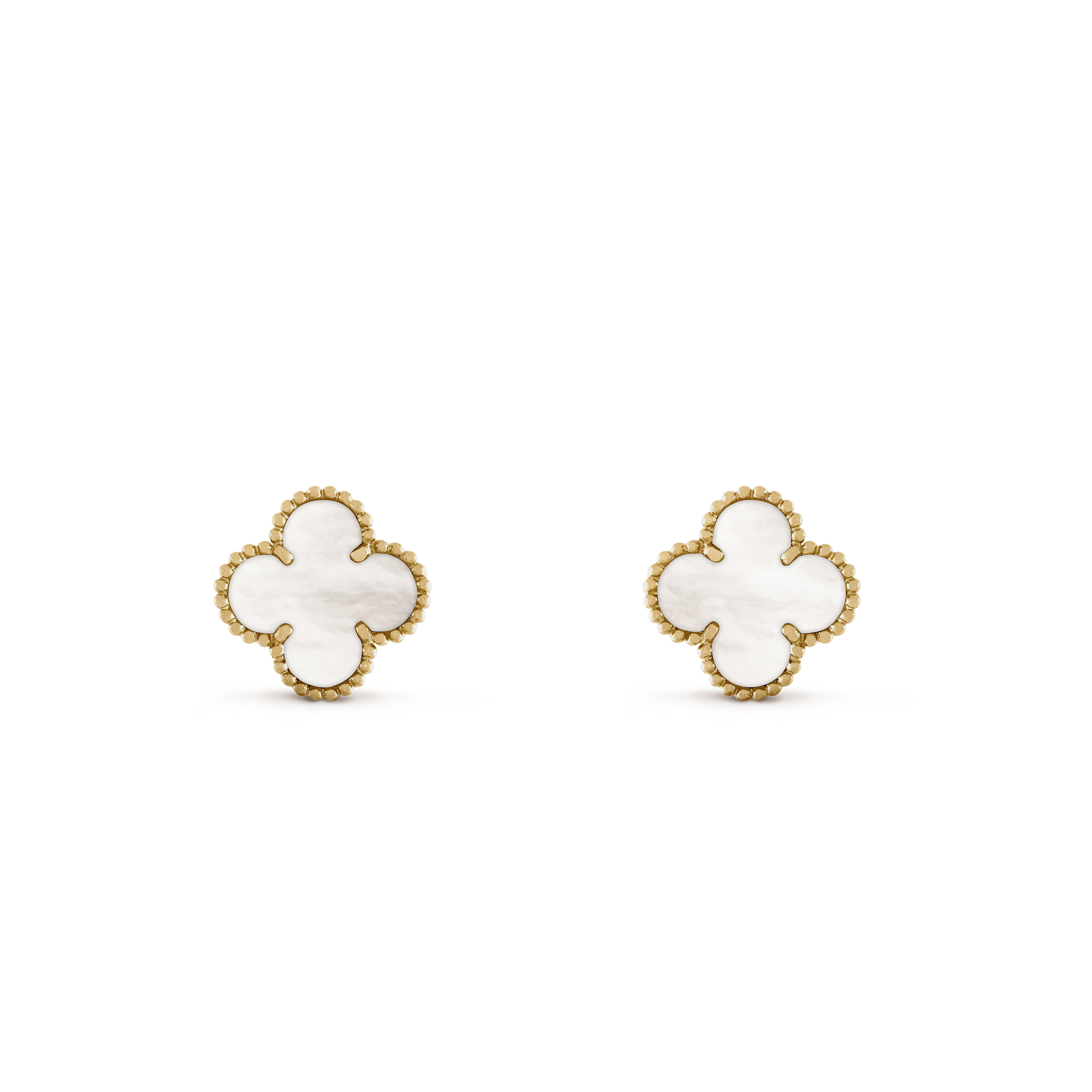 VAN CLEEF ARPELS VINTAGE ALHAMBRA EARRINGS - YELLOW GOLD, MOTHER-OF-PEARL   VCARA44100